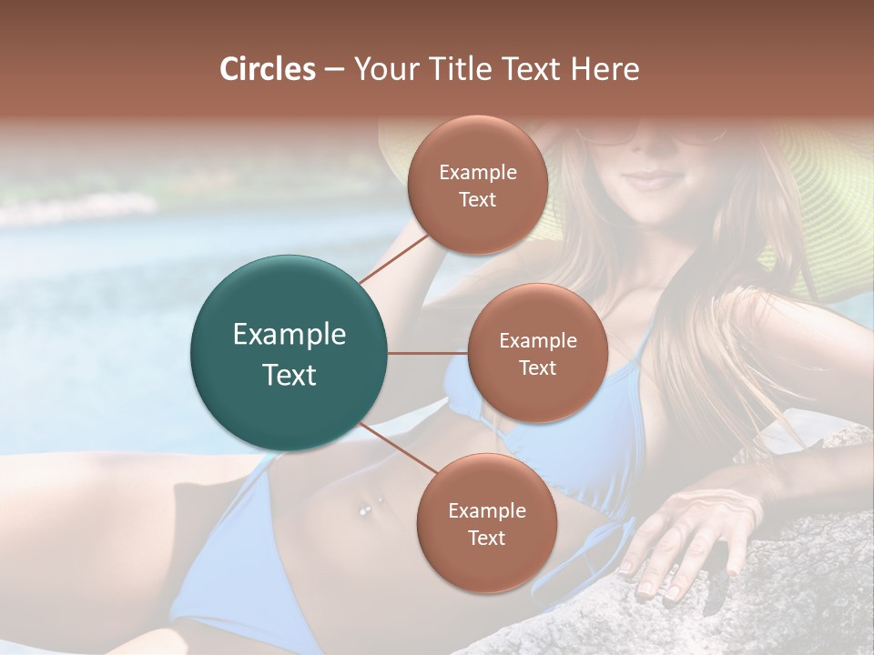 Girl On The Beach PowerPoint Template