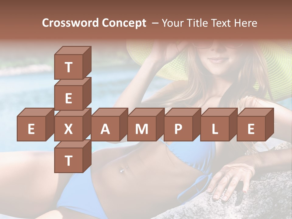 Girl On The Beach PowerPoint Template