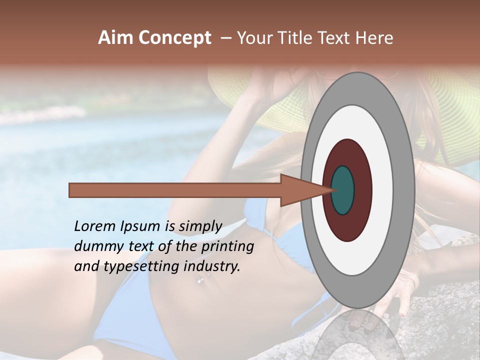 Girl On The Beach PowerPoint Template