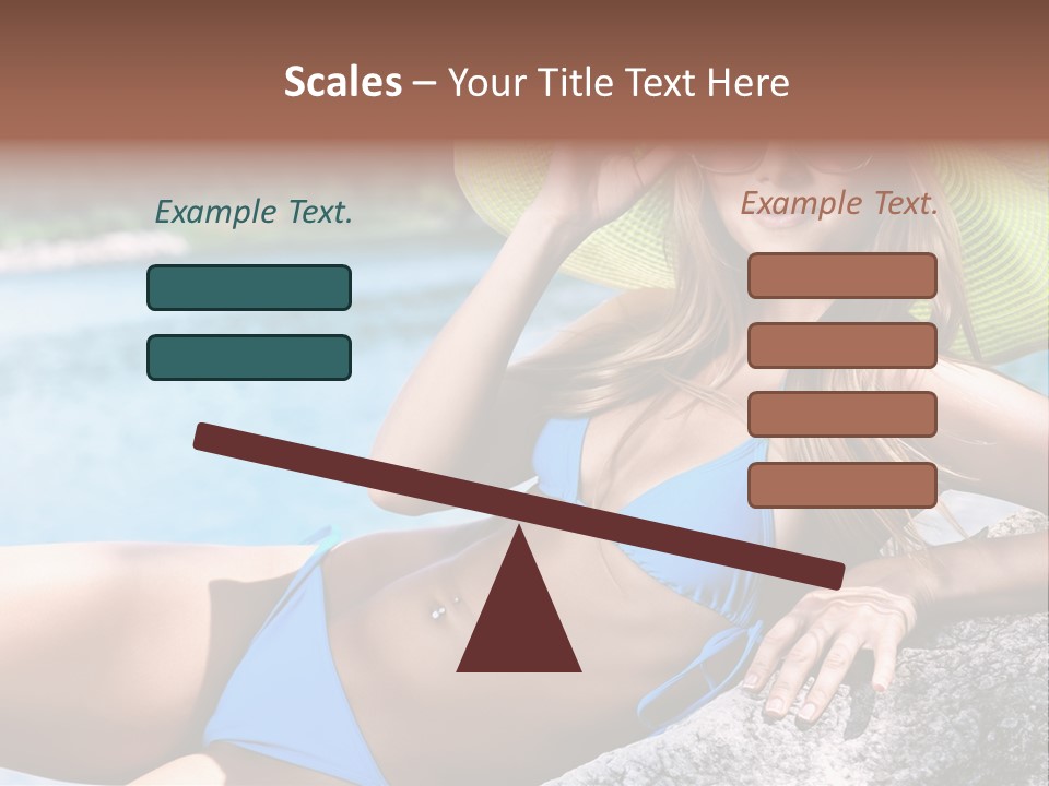 Girl On The Beach PowerPoint Template