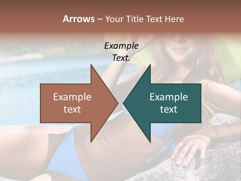 Girl On The Beach PowerPoint Template