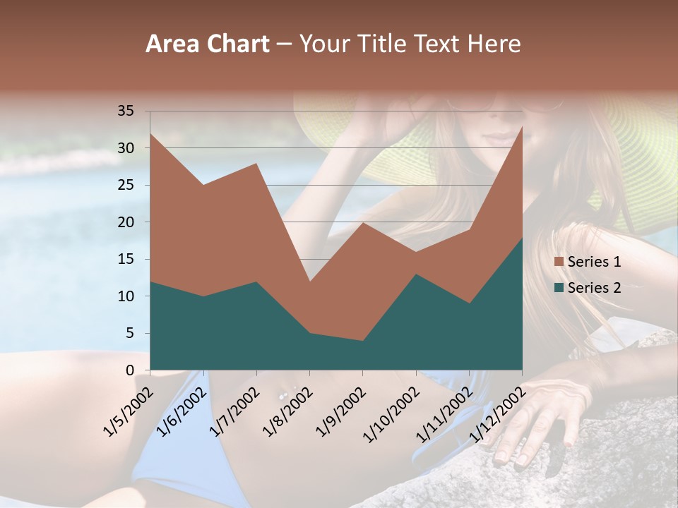 Girl On The Beach PowerPoint Template