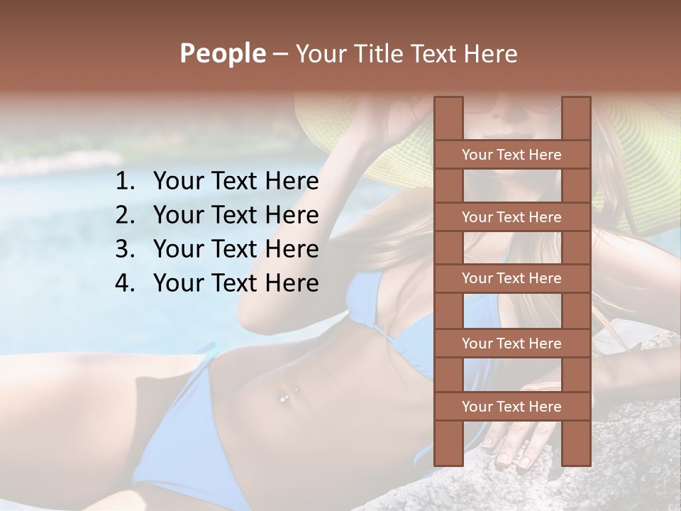 Girl On The Beach PowerPoint Template