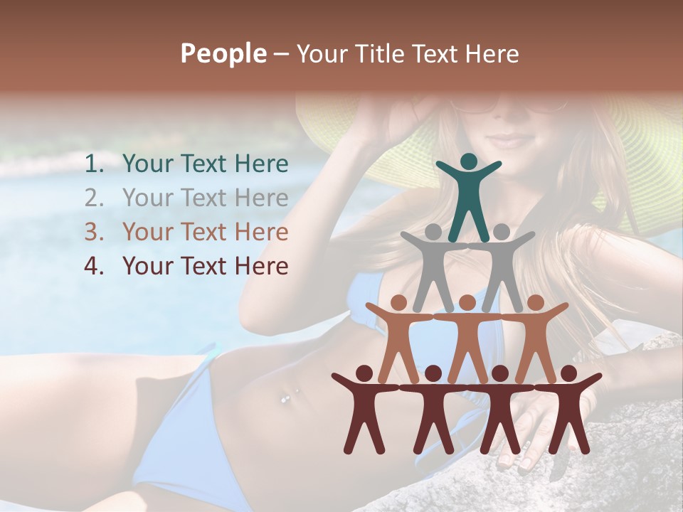 Girl On The Beach PowerPoint Template