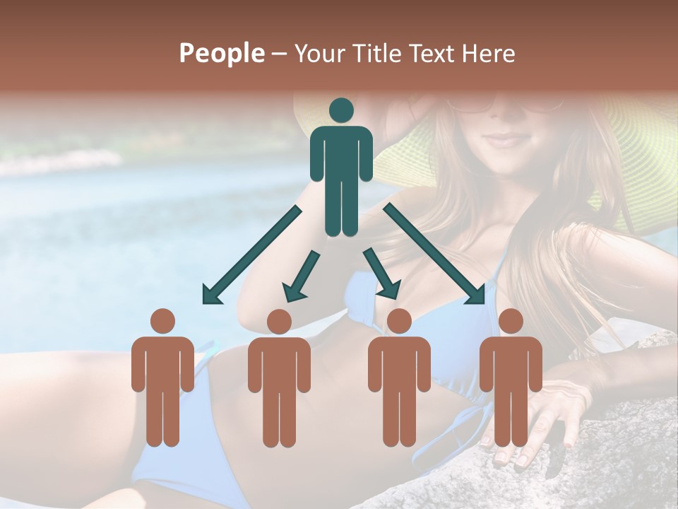 Girl On The Beach PowerPoint Template