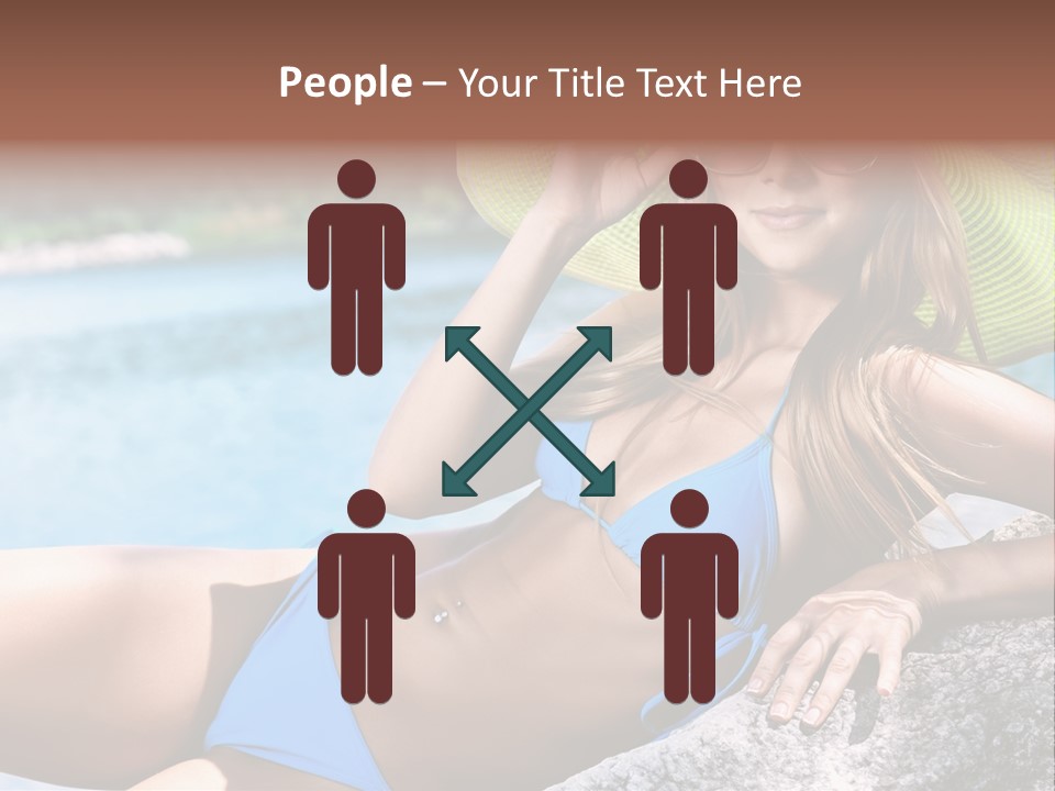 Girl On The Beach PowerPoint Template