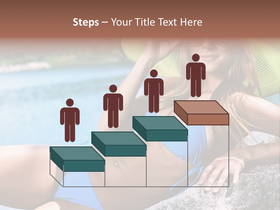 Girl On The Beach PowerPoint Template