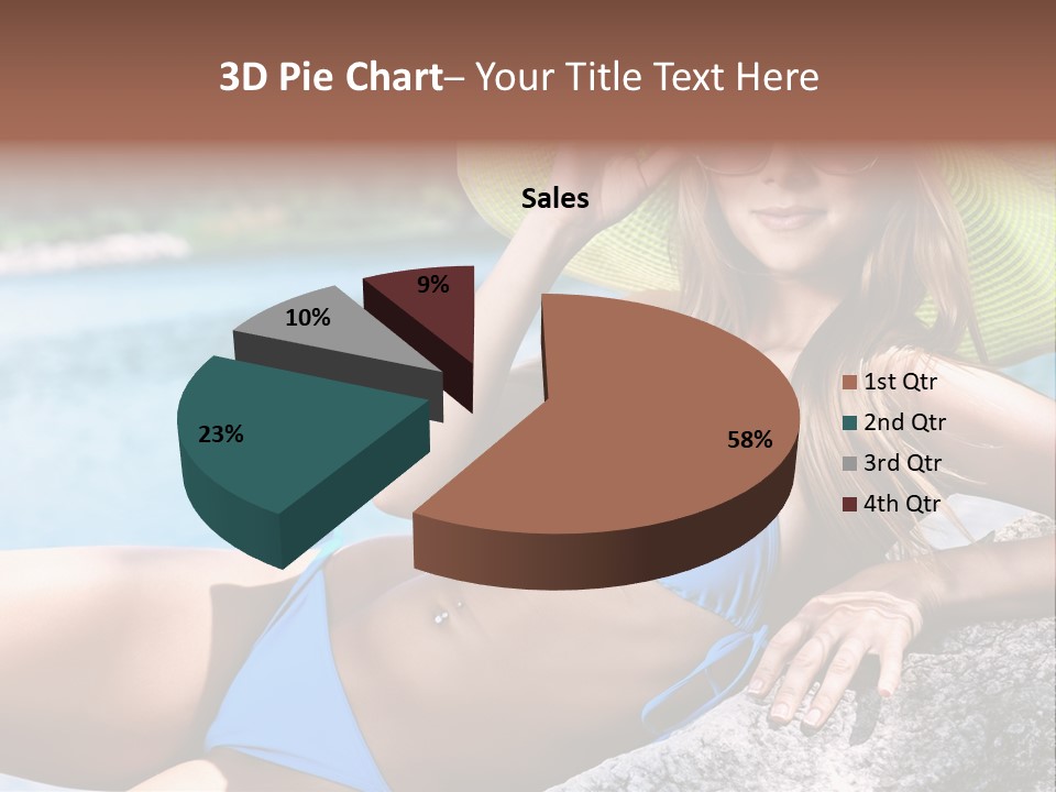 Girl On The Beach PowerPoint Template