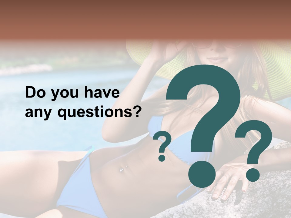 Girl On The Beach PowerPoint Template