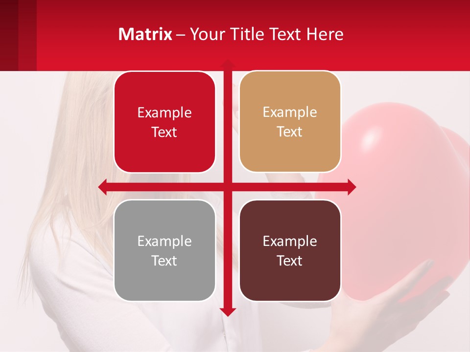 Girl And Inflatable Heart PowerPoint Template