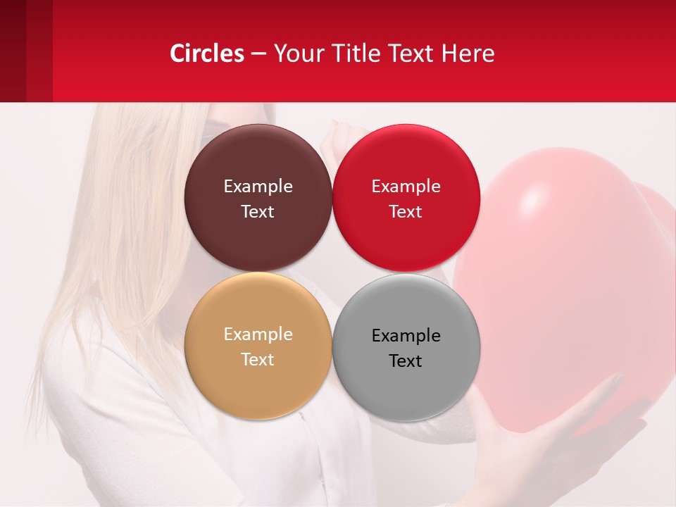 Girl And Inflatable Heart PowerPoint Template