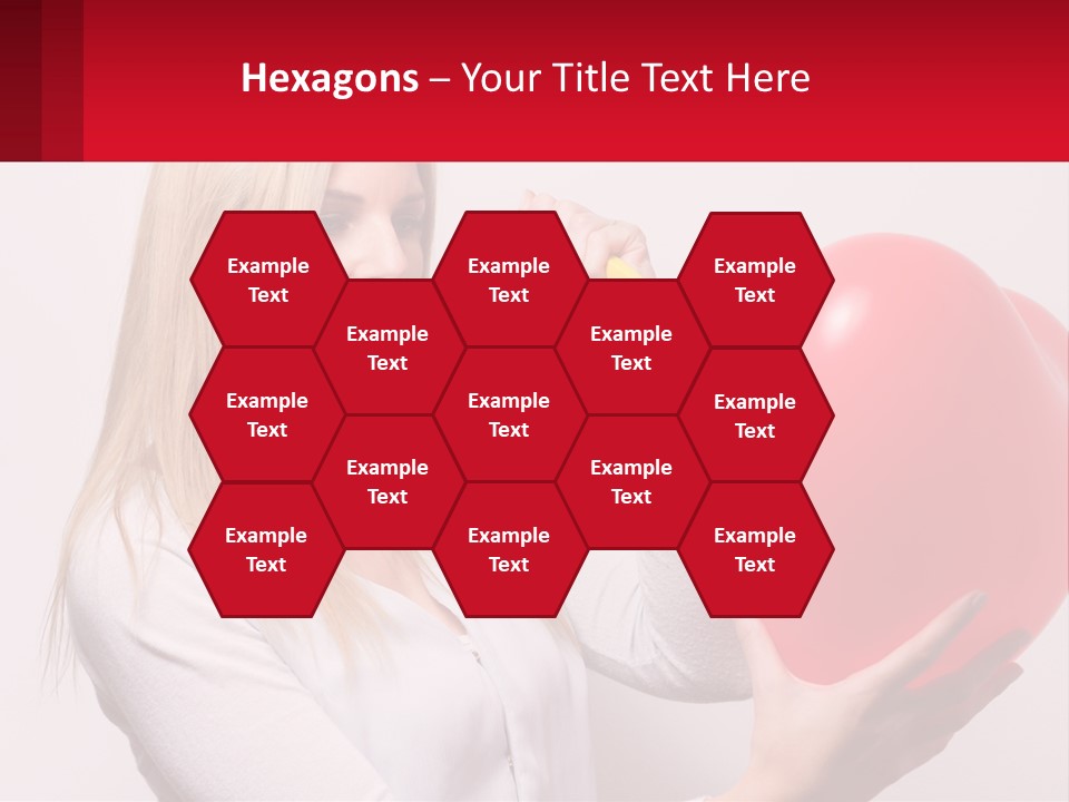 Girl And Inflatable Heart PowerPoint Template