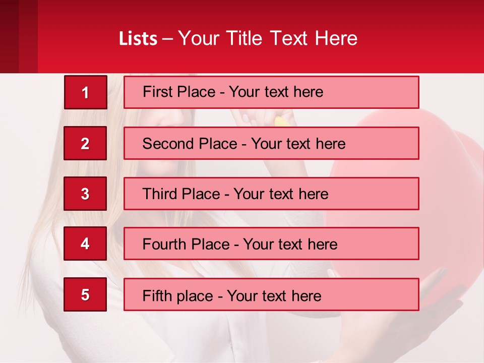 Girl And Inflatable Heart PowerPoint Template