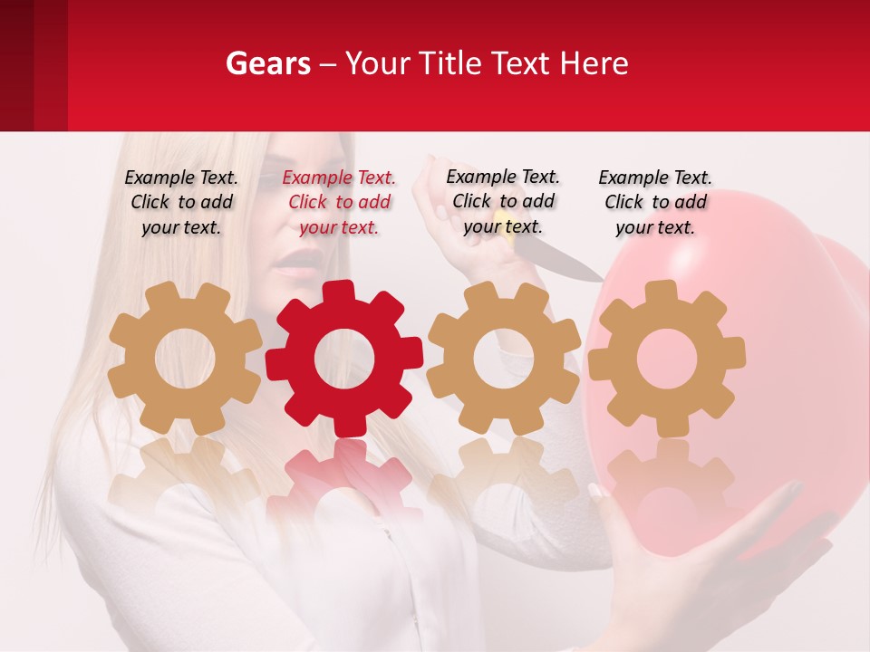 Girl And Inflatable Heart PowerPoint Template