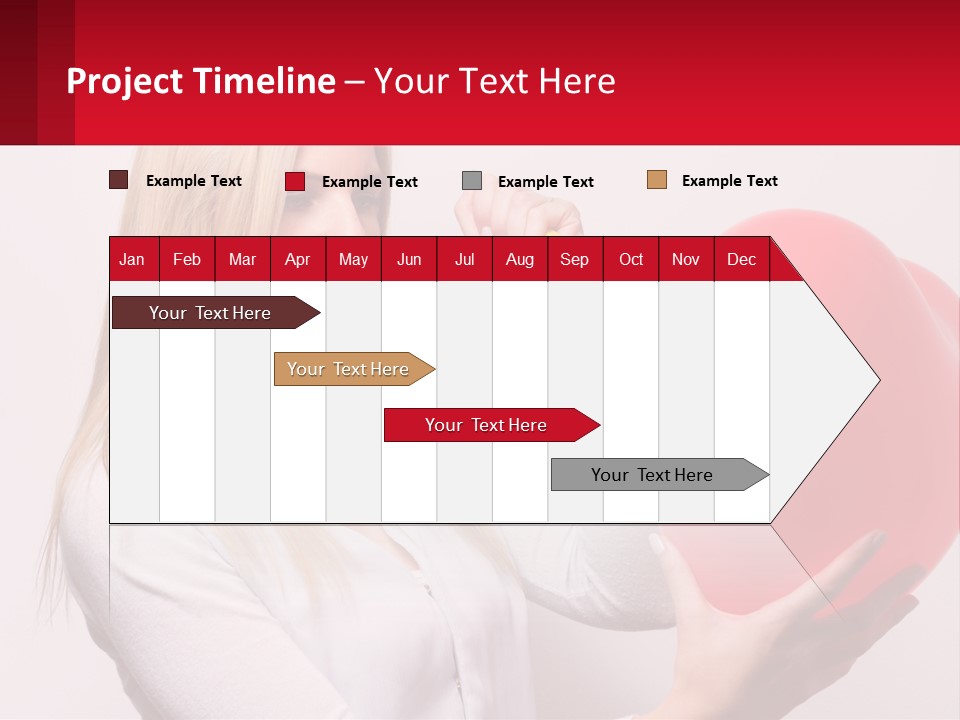 Girl And Inflatable Heart PowerPoint Template