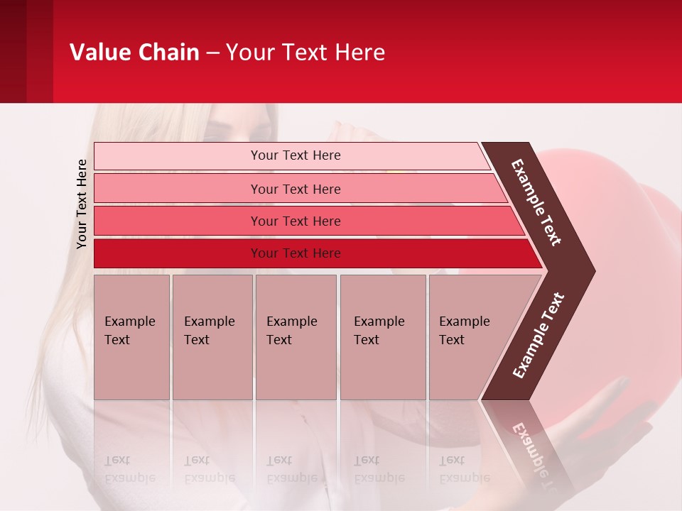 Girl And Inflatable Heart PowerPoint Template