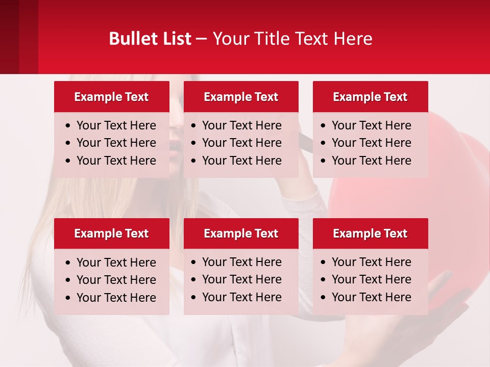 Girl And Inflatable Heart PowerPoint Template