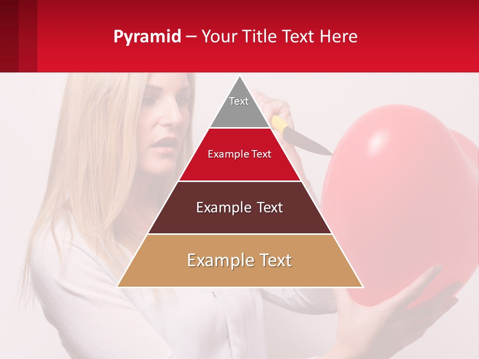 Girl And Inflatable Heart PowerPoint Template