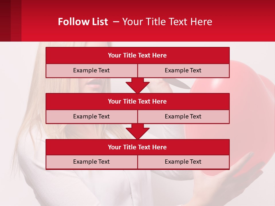 Girl And Inflatable Heart PowerPoint Template
