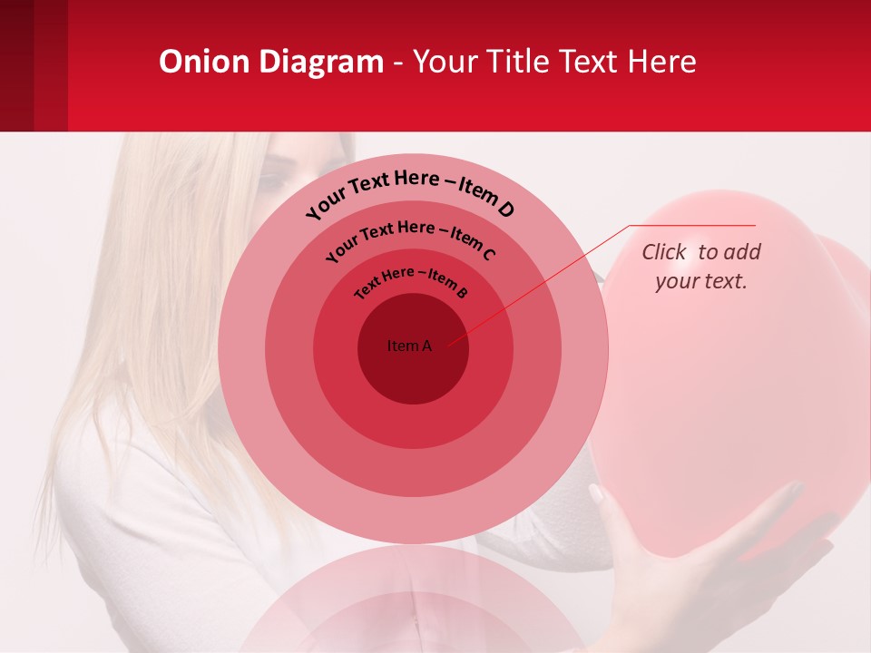 Girl And Inflatable Heart PowerPoint Template