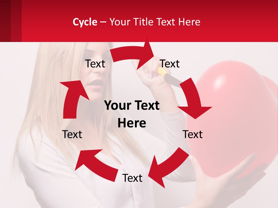 Girl And Inflatable Heart PowerPoint Template