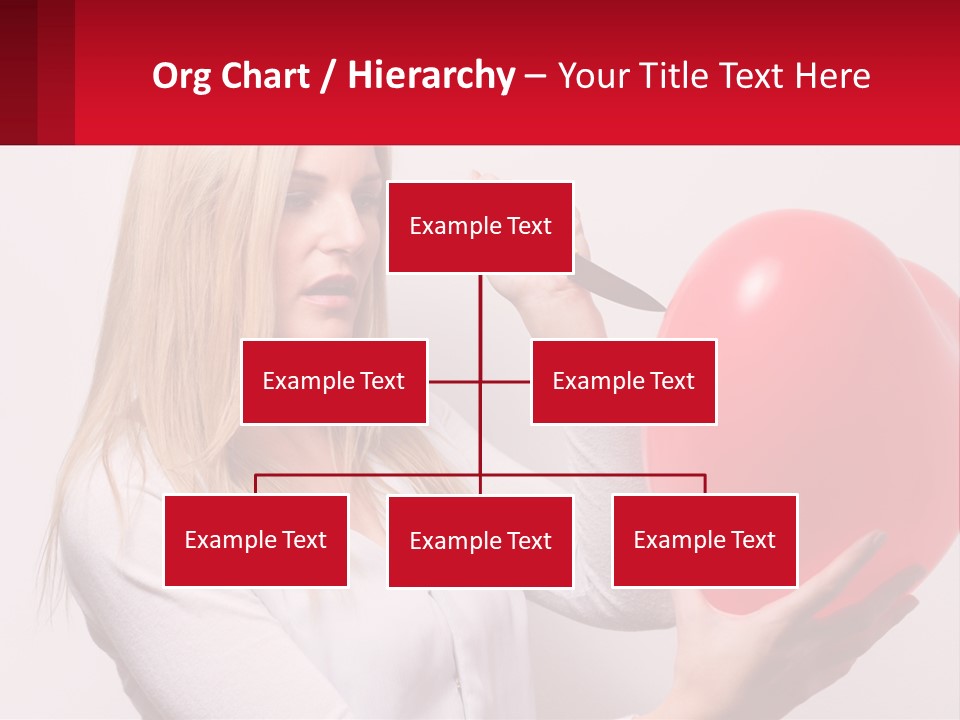 Girl And Inflatable Heart PowerPoint Template