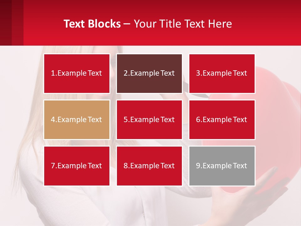 Girl And Inflatable Heart PowerPoint Template