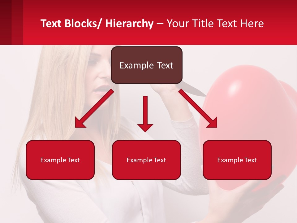 Girl And Inflatable Heart PowerPoint Template