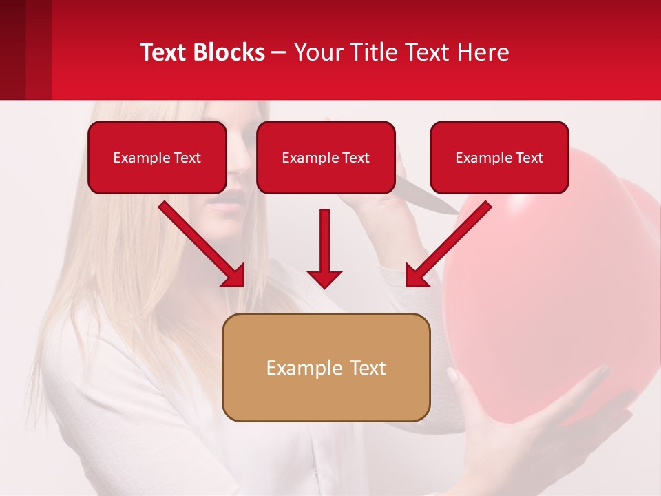 Girl And Inflatable Heart PowerPoint Template