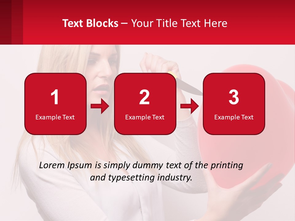 Girl And Inflatable Heart PowerPoint Template