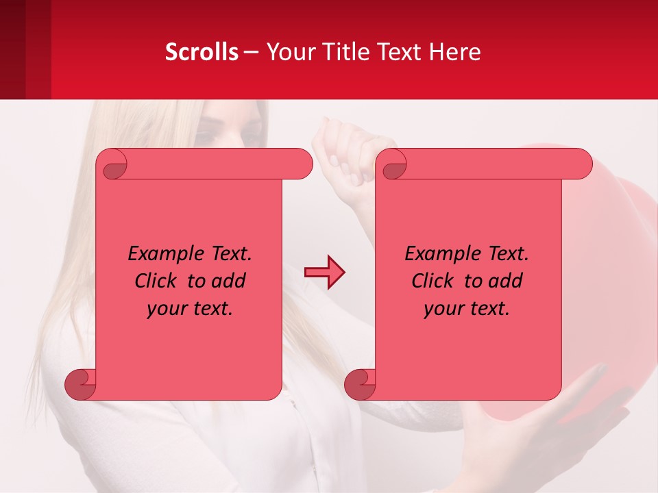 Girl And Inflatable Heart PowerPoint Template