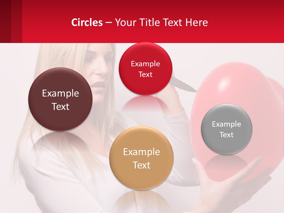 Girl And Inflatable Heart PowerPoint Template