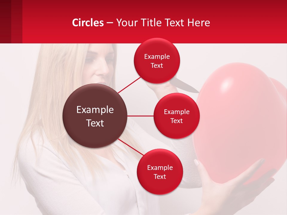 Girl And Inflatable Heart PowerPoint Template