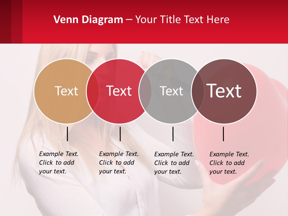 Girl And Inflatable Heart PowerPoint Template