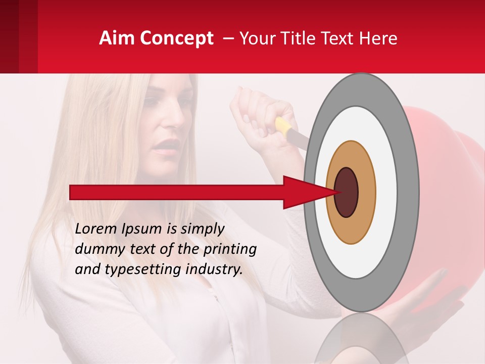 Girl And Inflatable Heart PowerPoint Template