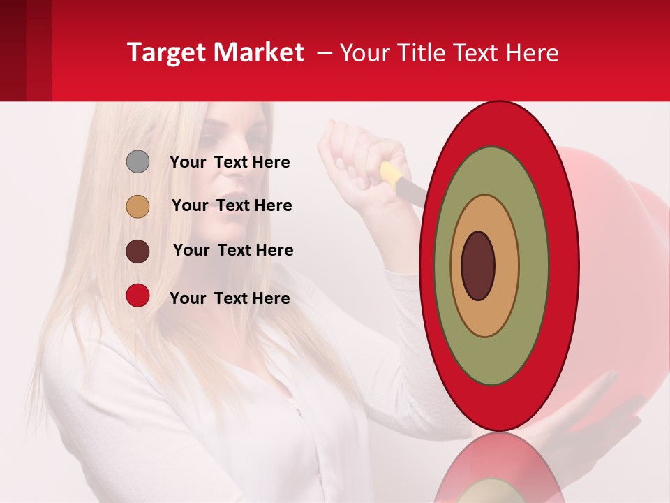 Girl And Inflatable Heart PowerPoint Template