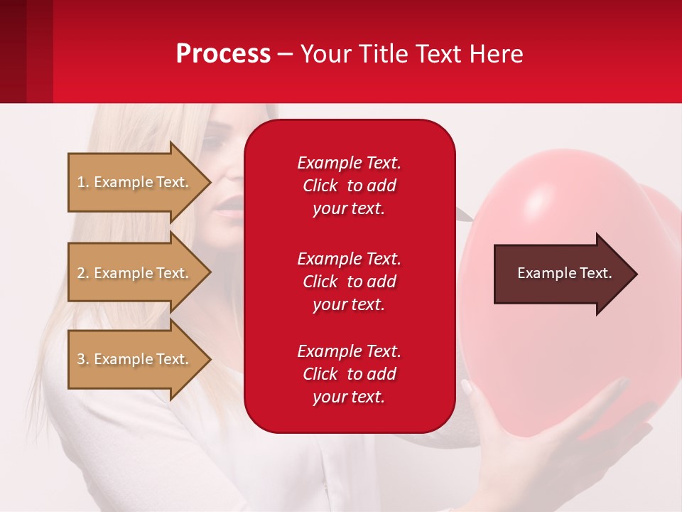 Girl And Inflatable Heart PowerPoint Template