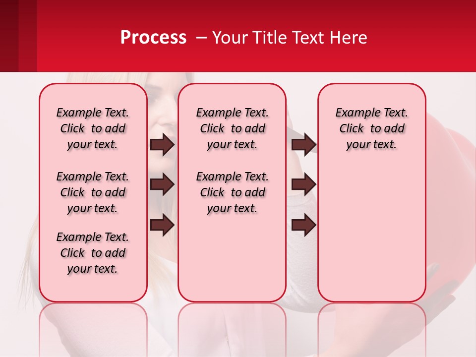 Girl And Inflatable Heart PowerPoint Template