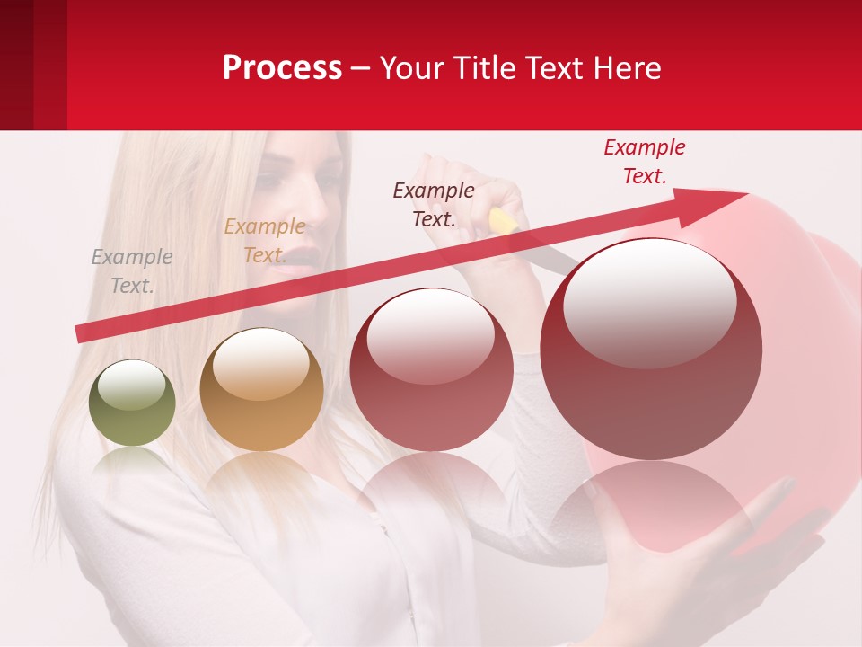 Girl And Inflatable Heart PowerPoint Template