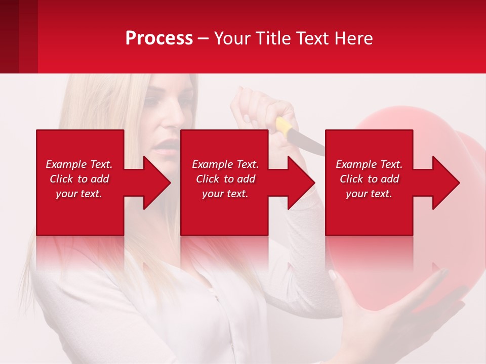 Girl And Inflatable Heart PowerPoint Template