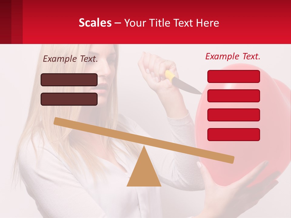 Girl And Inflatable Heart PowerPoint Template