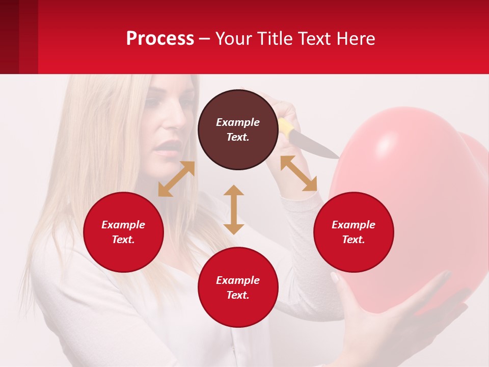 Girl And Inflatable Heart PowerPoint Template