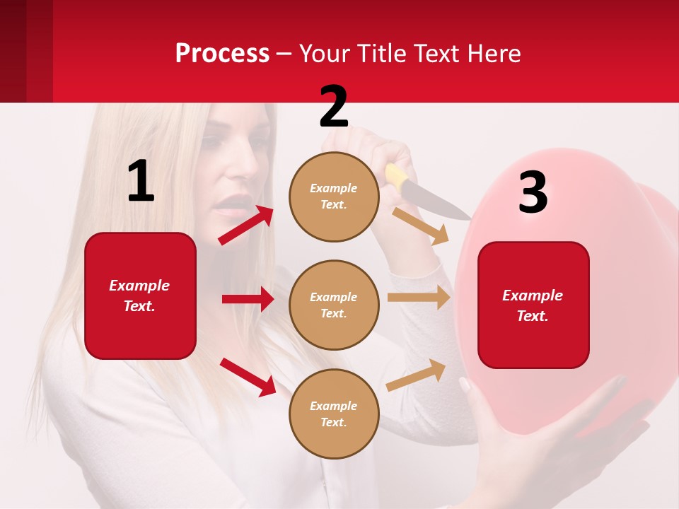 Girl And Inflatable Heart PowerPoint Template