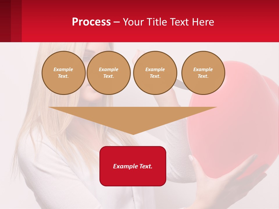 Girl And Inflatable Heart PowerPoint Template