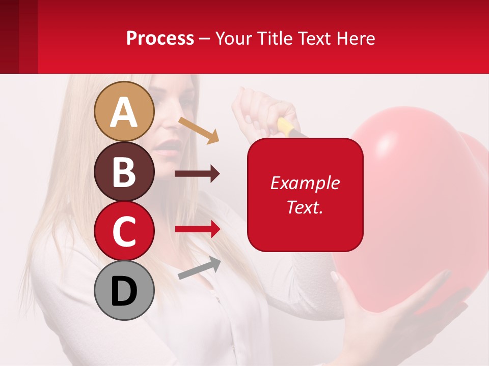 Girl And Inflatable Heart PowerPoint Template