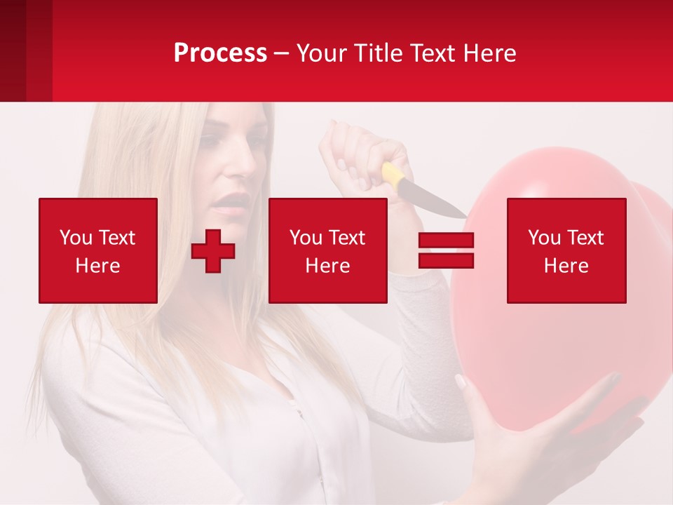 Girl And Inflatable Heart PowerPoint Template