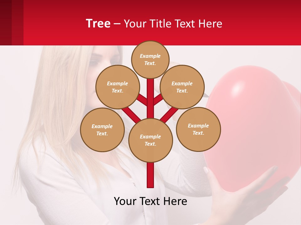 Girl And Inflatable Heart PowerPoint Template