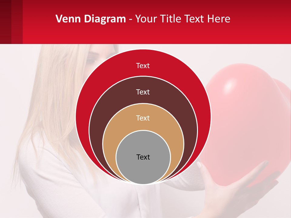 Girl And Inflatable Heart PowerPoint Template