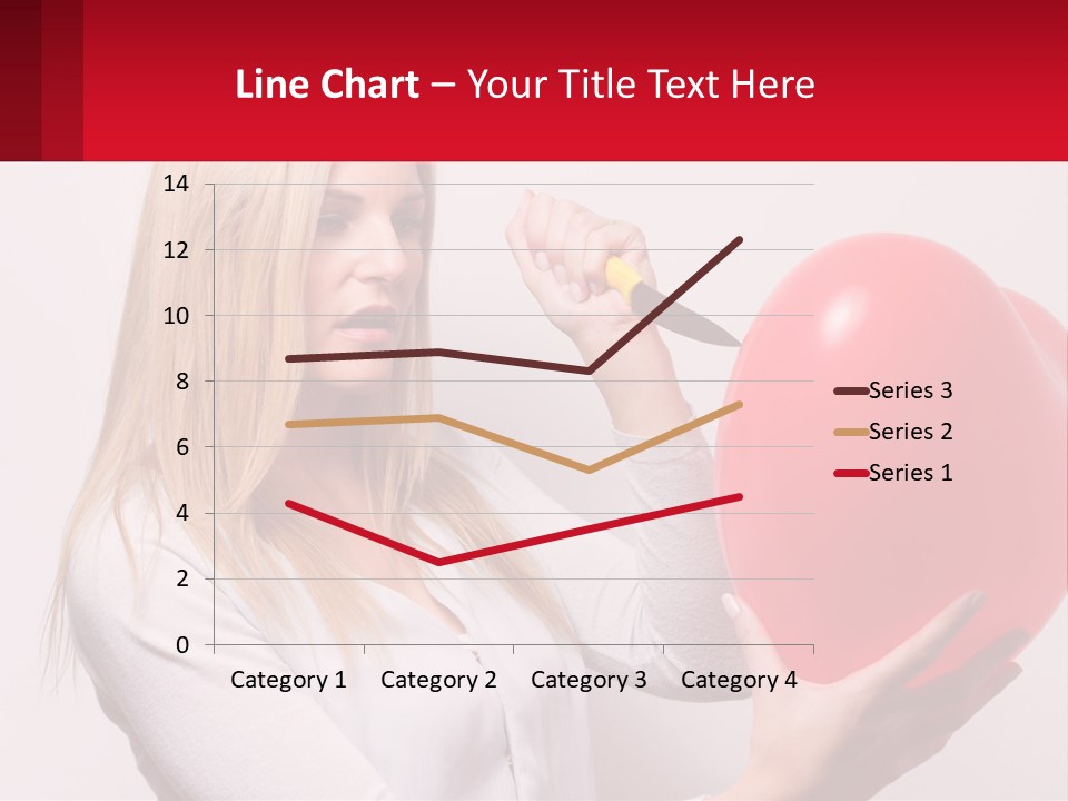 Girl And Inflatable Heart PowerPoint Template