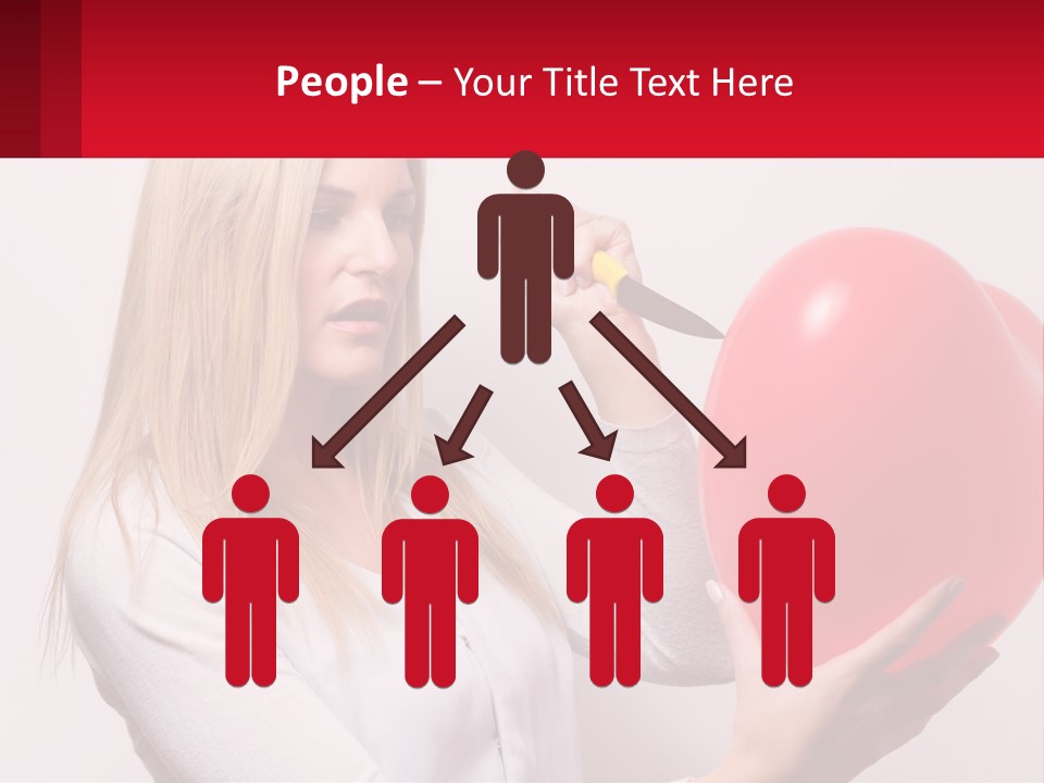 Girl And Inflatable Heart PowerPoint Template